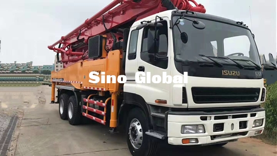 Caminhão Sany 46m das bombas concretas de mão do vermelho segundo com Isuzu Chassis