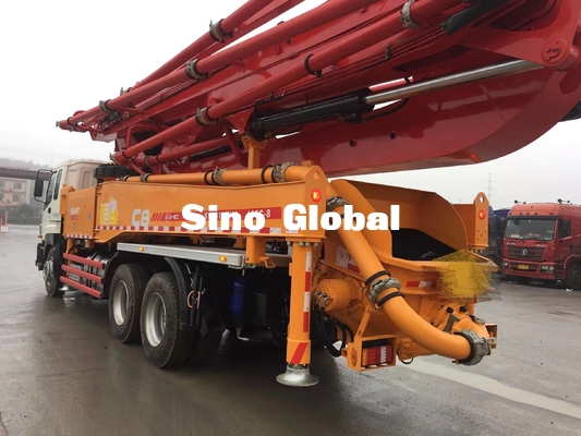 Caminhão Sany 46m das bombas concretas de mão do vermelho segundo com Isuzu Chassis