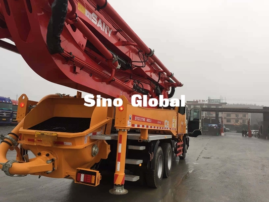 Caminhão Sany 46m das bombas concretas de mão do vermelho segundo com Isuzu Chassis
