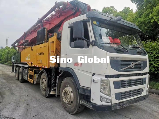 Caminhão usado vermelho da bomba concreta com seção 56m/6 do chassi de Volve