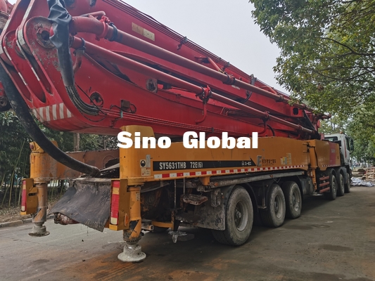 Euro usado vermelho IV 72m do caminhão da bomba 12Mpa concreta alcance vertical de 7 seções