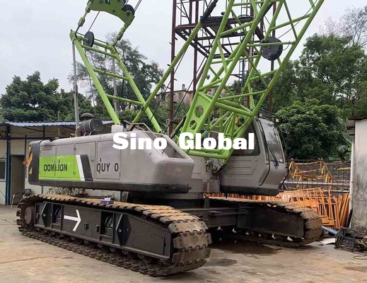 QUY80 usado Zoomlion 80 Ton Crawler Crane com comprimento do crescimento de 58m