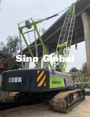 QUY80 usado Zoomlion 80 Ton Crawler Crane com comprimento do crescimento de 58m