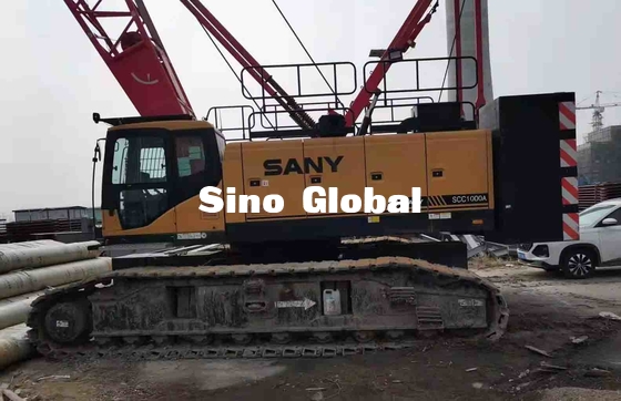Sany SCC1000A usou o guindaste de esteira rolante de 100 toneladas com comprimento do crescimento de 13m 64m